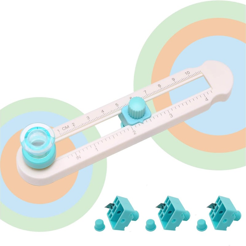 Othaim Circle Cutter Tool for Paper Crafts - Rotary Cutter Round Cutting Knife with 3 Replaceable Blades for Scrapbooking, Card Making, Art And Diy Crafts, Fits Circles with A Radius Between 0.6"-4" - Image 1